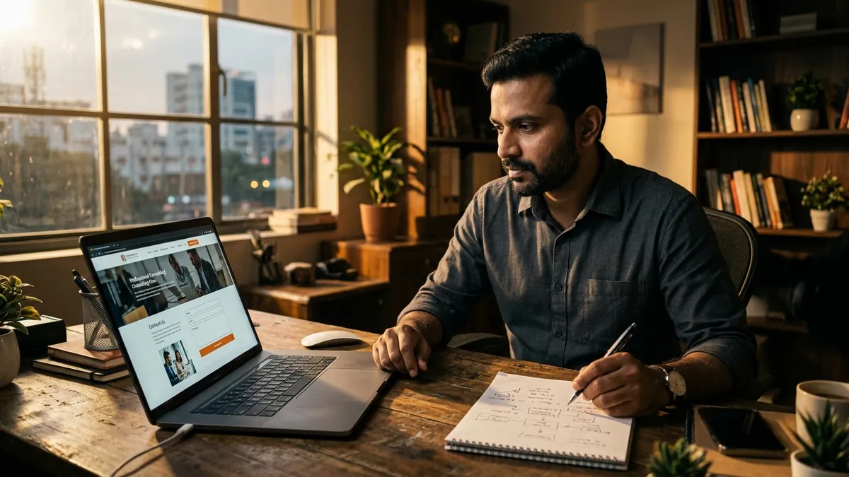 Why Your Landing Page Gets Clicks But No Calls — Website & SEO article by Abhijit JK, brand and business growth consultant
